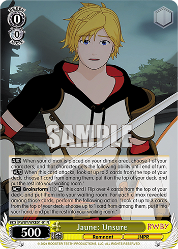 Jaune: Unsure(RWBY/WXE01-01)