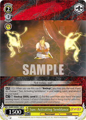 Sun: Activating Semblance(RWBY/WXE01-08)