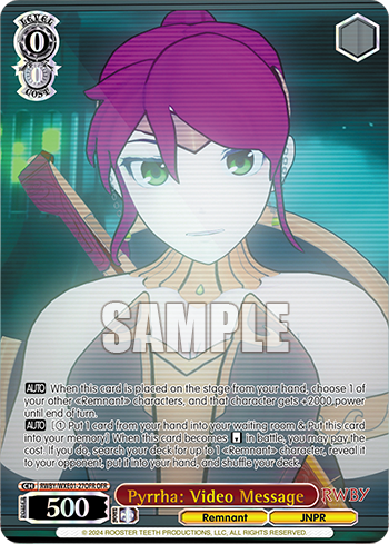 Pyrrha: Video Message(RWBY/WXE01-27OFR)