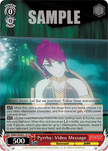 Pyrrha: Video Message(RWBY/WXE01-27)