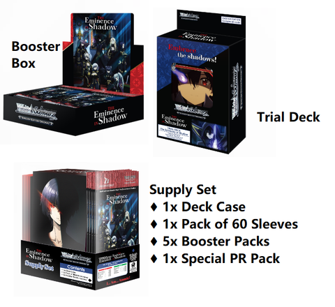 English Weiss Schwarz The Eminence in Shadow Booster Box Case Trial Deck Supply Set WSE-EIS-SX07-BP Kage Jitsuryokusha (PRE-ORDER)